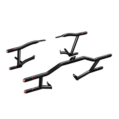 TCT-MOTORPARTS Engine Guard Crash Bar & Saddlebag Guards Fit For Harley Touring Street Glide Road King Electra Glide CVO Tri Glide 2009-2024 - color: Black+Red Guad Crash Bar