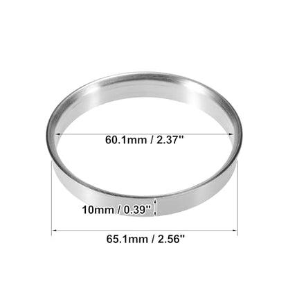 X AUTOHAUX 4pcs OD 65.1mm to ID 60.1mm Aluminum Hub Centric Rings - size: 65.1mm ID to 60.1mm OD