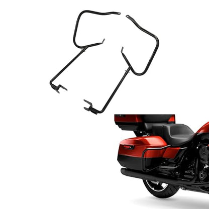 TCT-MOTORPARTS Saddlebag Bracket Guard Support Bar Fit For Harley CVO Street Road Glide 2023-2025; FLTRX FLHX Street Glide Ultra FLHXU - color: Black Style #3