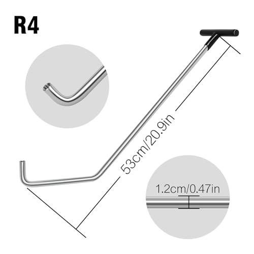 LadyRosian Paintless Dent Repair Tools 5 Pieces of Dent Removal Rods with Awl Head Dent Removal Kit Car Auto Body Dent Removal of Hail Dents and Door Ding - color: R rods kit