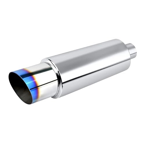EVIL ENERGY 2 inch Muffler 2" Inlet (OD) 3" Outlet Exhaust Muffler - color: Blue, size: 2" Inlet 3" Outlet