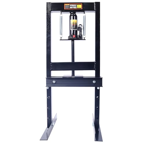 6 Ton H-Frame Hydraulic Shop Press, Adjustable Garage Floor Press with Press Plates, Overload Protection for Automotive Repair & Metalworking, Black