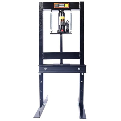 6 Ton H-Frame Hydraulic Shop Press, Adjustable Garage Floor Press with Press Plates, Overload Protection for Automotive Repair & Metalworking, Black