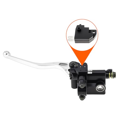 Windance 22mm 7/8inch M10 Motorcycle Handlebar Brake Lever Pump with 10mm Mirror Hole Front Right Hand Brake Master Cylinder Clutch Compatible with Yamaha Suzuki Honda Kawasaki (Right Hand) - style: Right Hand