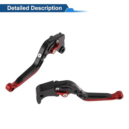 Short/Long Brake Clutch Levers for Kawasaki Ninja ZX6R 00-04 Black - color: Black Handle Red End