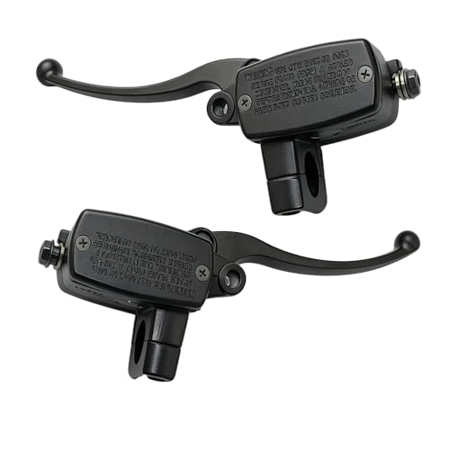 DSkoiph 1" 25mm Left & Right Hydraulic Brake Clutch Master Cylinder Handlebar Compatible with Shadow Goldwing Magna VTX Suzuki Yamaha Road Star V-Star Kawasaki Motorcycle - color: Black