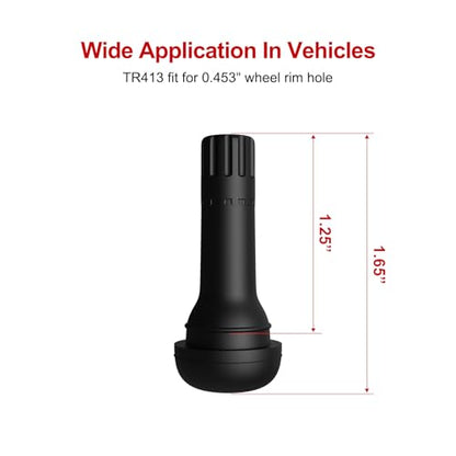 SUNSOUL TR413 Brass Stem EPDM Rubber Snap-in Tire Valve Stems for 0.453 Inch 11.5mm Rim Holes, Pack of 5pcs Valves - color: TR413-5pcs
