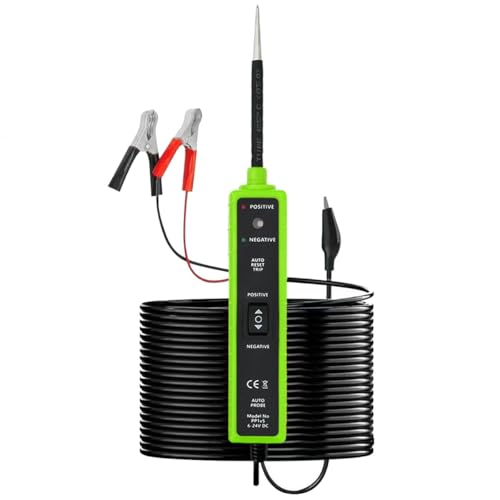 Circuit Tester Tool, 6-24V DC, Test Light with Short Circuit Detection, Polarity Identifier, Continuity Testing (Green) - color: Green