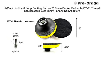 2 Pack 3" Hook and Loop Backing Pads Foam Backer Pad with 5/8”-11 - style: 3"