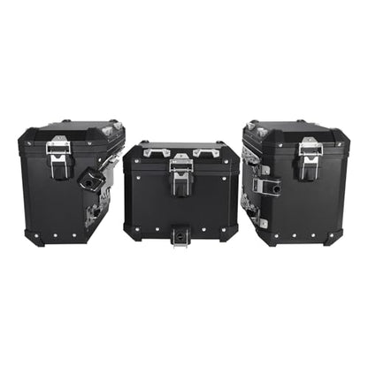 TCT-MOTORPARTS Trunk Saddlebags Pannier Side Case Luggage Bag Fits for BMW F850GS F900GS R1200GS - color: Black Saddlebags (48L)+Trunk (38L)