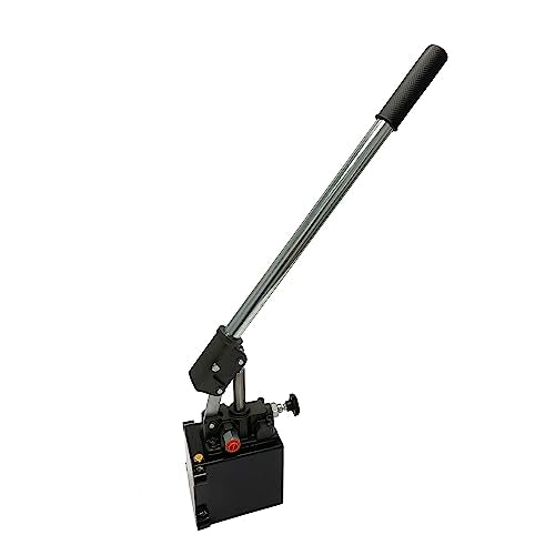 Single Acting Hydraulic Hand Pump with 1 QTs Tank - Manual Hydraulic Pump with Changeover Valve - 2.7 CID, 3600 PSI, 3/8" NPT Ports Piston Hand Pump - color: Single Acting, size: 2.7 CID 1 QTs tank