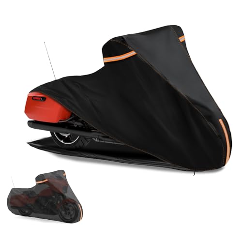 Full Enclosed Motorcycle Cover with Reflective Strips,107"L x 43"W x 58"H - size: 107"L x 43"W x 58"H