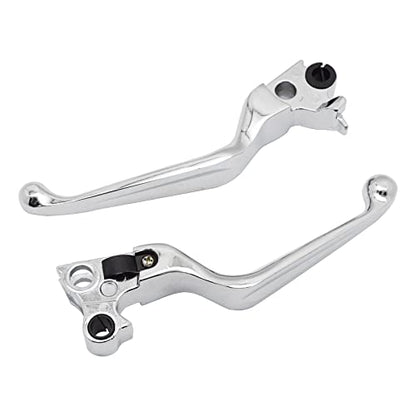 M MATI Brake Clutch Lever Chrome for Harley Davidson Sportster 1200 883 Softail Dyna Electra Glide Road King Fat Boy Night Train Street Bob - color: Chrome