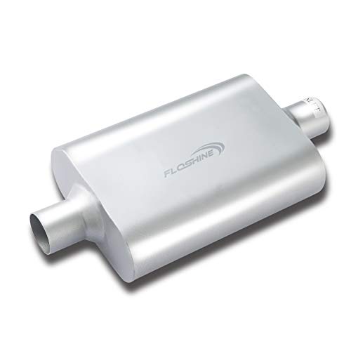 Universal Mufflers Dual Chamber 2" inlet (ID) 2" outlet (ID) overall 17" Performance Automotive Muffler Exhaust FH42040 - size: 2"