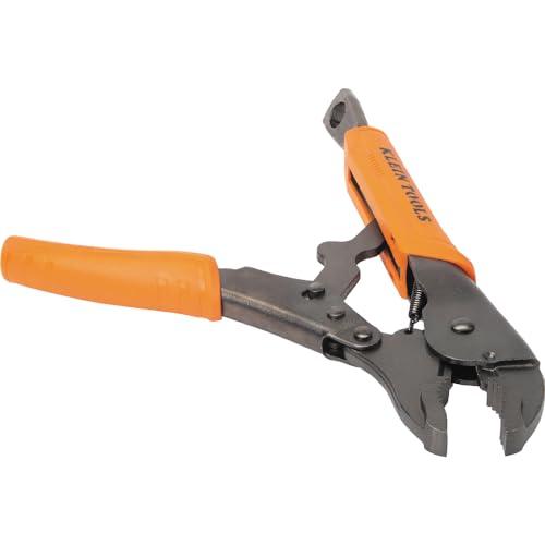 Klein Tools 38602 Curved Jaw Locking Pliers with Quick Release Handles, Intuitive Thumb Knob, High Torque and Gripping Power, 10-Inch - size: 10-Inch