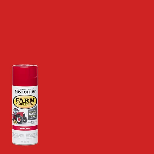 Rust-Oleum Farm & Implement Ford Red Spray Paint - color: Ford Red, size: 12 Ounce (Pack of 6)