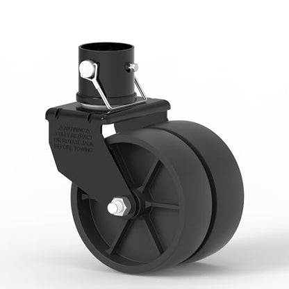 2000lbs Dual 6" Trailer Jack Swivel Caster, Wheel Replacement - color: Black