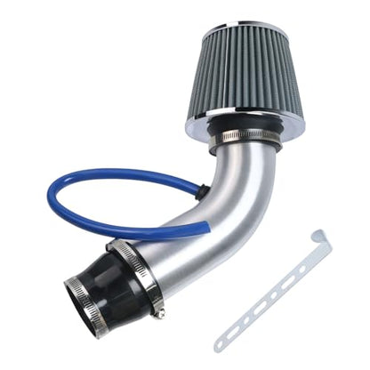 Modengzhe Cool Air Intake Kit, 3" Universal Induction Flow Tube Kit, Silver - color: Silver