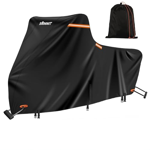 420D Motorcycle Cover Waterproof, Heavy Duty Nano Coating Rain UV 2XL - color: Black, size: 2XL(96"x43.3"x55")