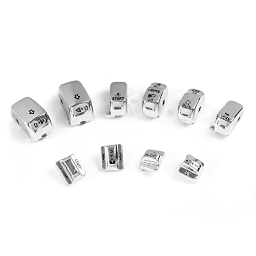 Chrome Hand Control Switch Housing Switch Cap Kit Compatible for Harley Davidson Touring Electra Road Glide Road King Tri Glide Ultra FLHTCU FLTR FLHR 1996-2013