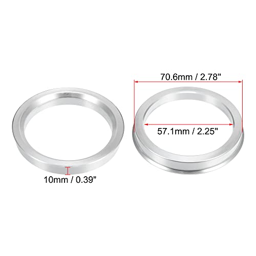X AUTOHAUX 4pcs Aluminium Alloy Hub Centric Rings Wheel Bore Center Spacer - size: 57.1mm
