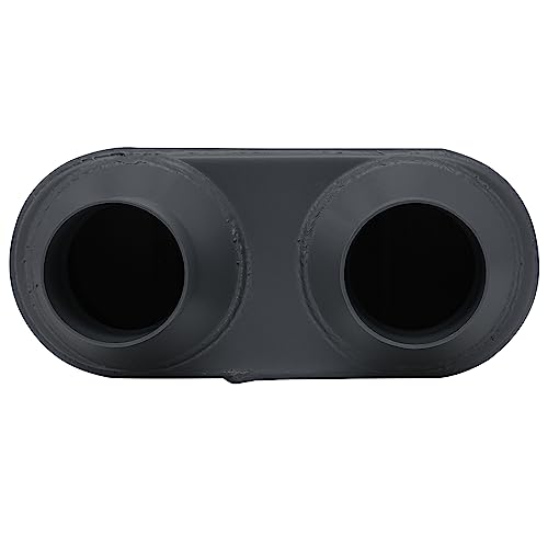 M-AUTO 2.5" Inlet and Outlet Dual Universal Muffler, 12" Overall Length Heavy Duty Stainless Steel Exhaust Muffler Assembly, Black