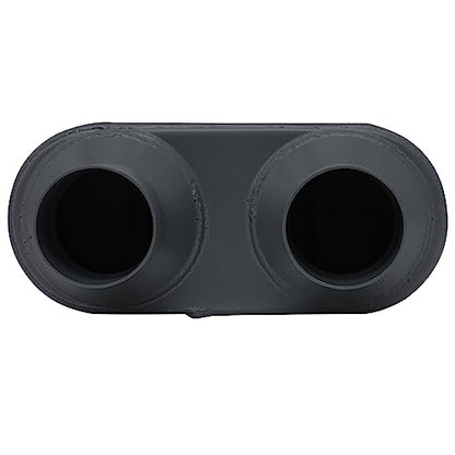 M-AUTO 2.5" Inlet and Outlet Dual Universal Muffler, 12" Overall Length Heavy Duty Stainless Steel Exhaust Muffler Assembly, Black