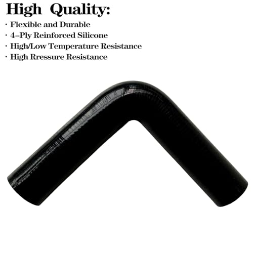 ID 2.5 inch 90 Degree Silicone Elbow Coupler Hose 8" Leg Length - size: ID: 2.5"
