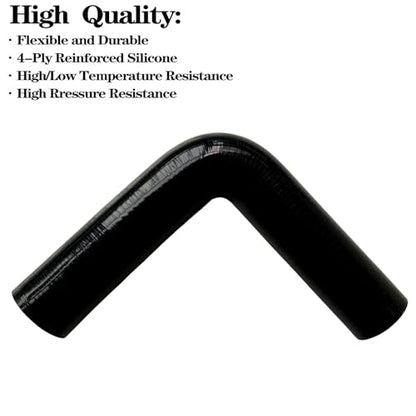 ID 2 inch 90 Degree Silicone Elbow Coupler Hose 7" Leg Length - size: ID: 2"