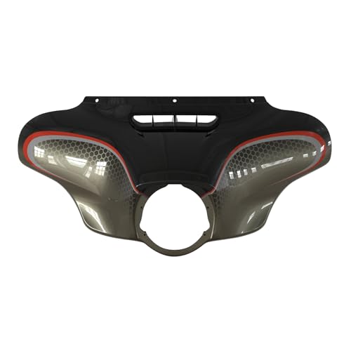 HR3 Custom Batwing Outer Fairing Body w/Vent Compatible with 2014-later Harley Touring Electra Glide Street Glide Ultra Limited (Black Honeycomb Fade) - color: Custom- Black Honeycomb Fade