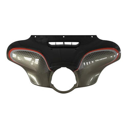 HR3 Custom Batwing Outer Fairing Body w/Vent Compatible with 2014-later Harley Touring Electra Glide Street Glide Ultra Limited (Black Honeycomb Fade) - color: Custom- Black Honeycomb Fade