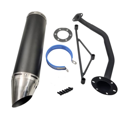 black Muffler Exhaust Pipe System for GY6150CC Scooters Stroke Engine