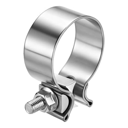 HARFINGTON 410 Stainless Steel Exhaust Clamp 2.17" Butt Joint Narrow Band Muffler Seal Exhaust Narrow Lap Butt Clamps for Pipes Mufflers Converters System Repair, Silver - size: Range 55-64 mm, Band Width 29mm