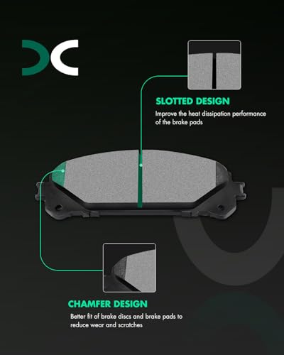 SCITOO Ceramic Front Rear Disc Brake Pads Sets For Highlander 2008-2013 - size: Front D1324 & Rear D1325
