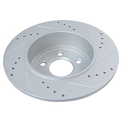 TRQ Performance Front and Rear Brake Rotor Set G Coated Drilled and Slotted - style: BRA13972