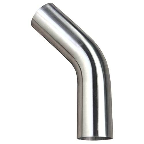 4" (102mm) OD 45 Degree Aluminum Elbow Pipe Intercooler Pipe Air Intake Tube, 1.5D Radius, Aluminum Alloy Tube High polished - color: 45 Degree, size: OD 4" (102mm)