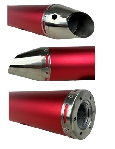 RedCap High Performance Muffler Exhaust System for 125cc 150cc GY6 Scooter Moped TaoTao Kymco Vitacci Benelli Beast 150 Upgrade for 152QMJ 157QMJ Engines (Red)