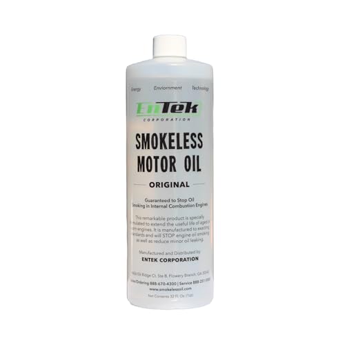 Entek Smokeless Motor Oil - Synthetic No Smoke Motor Oil - Emission-Test Ready - Prolong Engine Life, Reduce Burn-Off, Stop Blue Smoke, and Restore Power - Reduce Minor Leaks - 1 Quart - size: 1 Quart