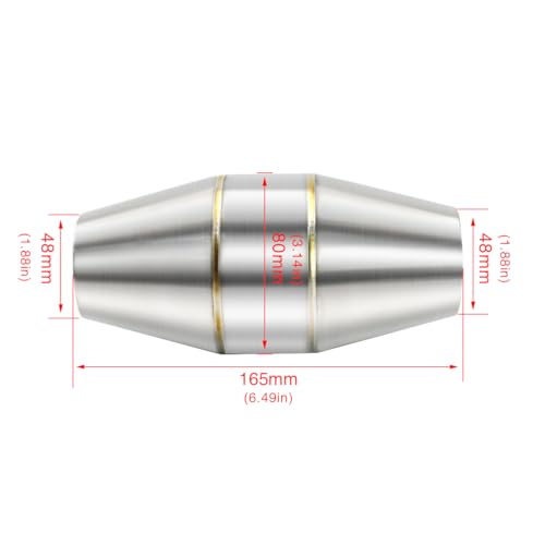 Exhaust Pipe Resonator Baffle Muffler DB Killer Quiet Mid Pipe Expansion Chamber Silencer Noise Eliminator Deadener for Motorcycle ATV UTV Go Kart (C), SCL-2018070016 - size: C