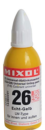 Mixol Universal Tints, Lightfast Yellow for Exteriors, 26, 20 ml - color: #26 True Yellow, size: 0.7 Fl Oz (Pack of 1)