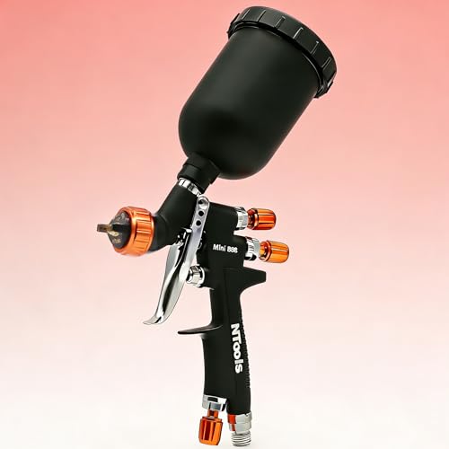 Touch-Up Mini Air Spray Gun, 0.8mm Stainless Steel Nozzle, 250ml Capacity, HVLP Auto Paint Sprayer for Cars and Furniture (Black, 0.8mm Nozzle) - color: BLACK, size: 0.8mm Nozzle