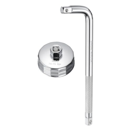 HARFINGTON Oil Filter Cap Wrench 15 Flute 73.8mm ID 1/2" CR-V Steel(903-3) - size: 73.8mm x 15 Flute(903-3)