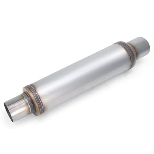 LCGP 2.5" Exhaust Mufflers, 2.5in Muffler Universal Stainless Steel Performance Muffler, Straight Through Design 2.5 inch Muffler Resonator Deep Sound for Car, Truck(2.5" Intet 2.5" Outlet) - color: 1 PC, size: 2.5" Inlet 21" Overall Length(4" wide)