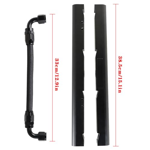 labwork -8AN Black Aluminum Fuel Rails Kit Replacement for LS1 LS6