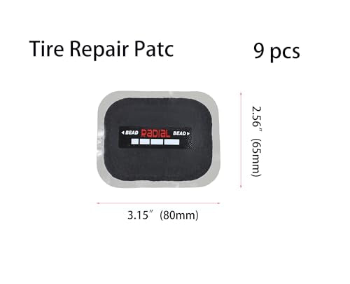 2.56" x 3.15" 9 pcs, 1 ply, Radial Repair Patch, Heavy Duty Tire Patches, Tire Puncture Repair Patch for Car Truck Bus Tractor Agricultural Vehicles - size: 2.56" x 3.15" 9 pcs