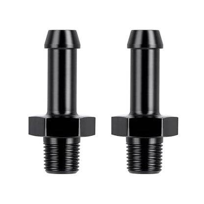 EVIL ENERGY 1/8" NPT Male to 5/16" Barb Fitting Adapter Straight Aluminum Black 2PCS - size: 1/8 NPT to 5/16 Barb