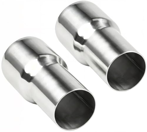 YSIL 2" OD to 2.5" OD Exhaust Pipe Adapter Reducer Stainless Steel 2PCS - size: 2" OD to 2.5" OD