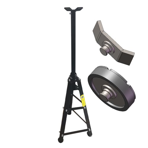 Underhoist Support Stand, 1300 lbs Capacity, 28-48 Inch Height Adjustment, Removable V-Shape & Round Tray for Auto Repair and Vehicle Maintenance