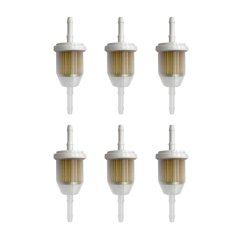 6-Pack 5/16" Fuel Filter for John Deere L110, Fits 1/4", Replaces AM116304 - size: 6 Pack