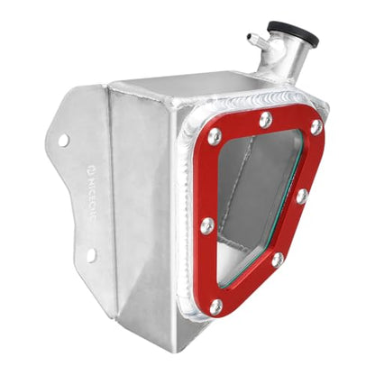 NICECNC Aluminum Radiator Tank, Reservoir Expansion Tank, Red - color: red